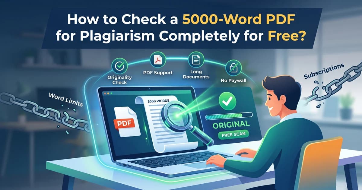 Student uploading a PDF document into the best free Turnitin alternative software