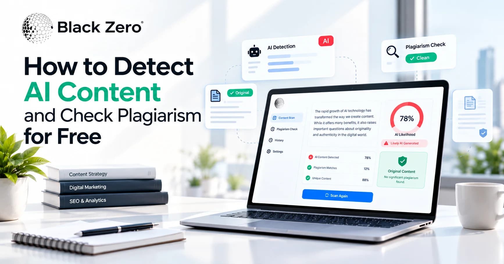 A digital dashboard analyzing text to detect ai content for free