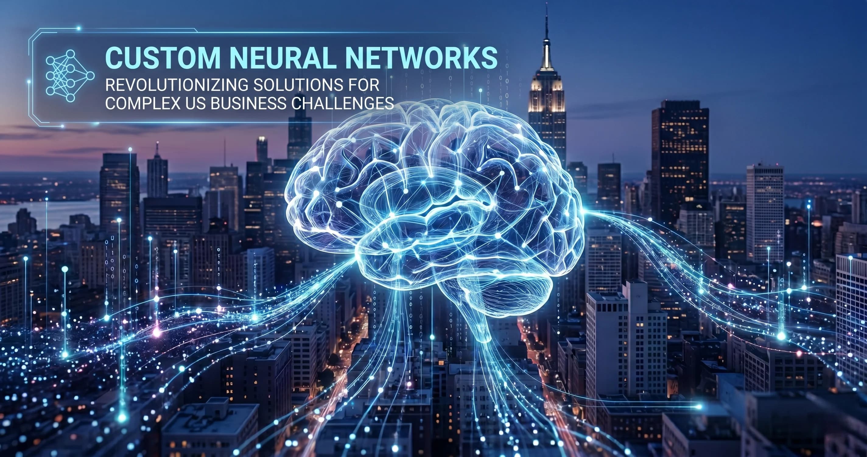 Custom neural network architecture processing complex USA business data