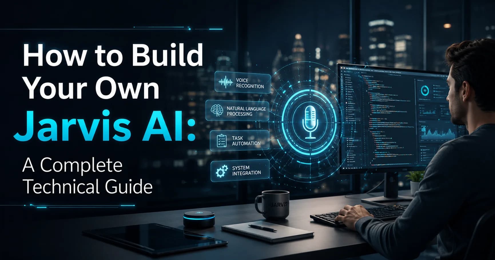 Diagram explaining the core components required to build your own Jarvis AI system