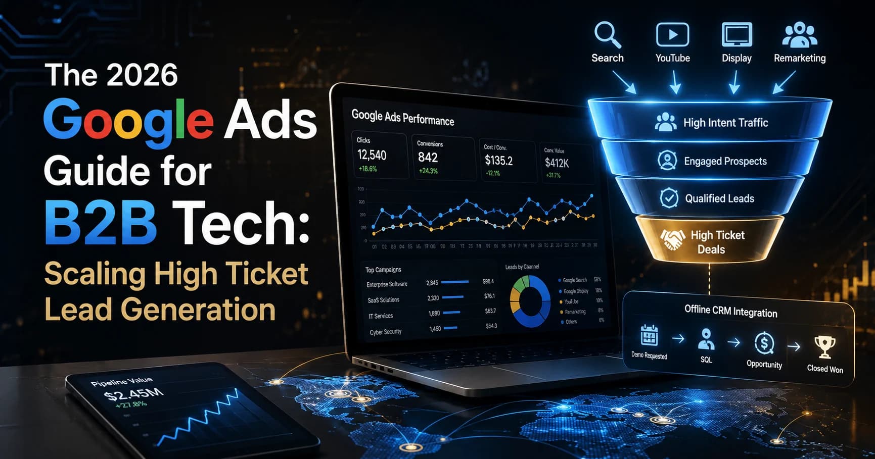 Black Zero B2B Google Ads management dashboard displaying qualified enterprise lead conversions